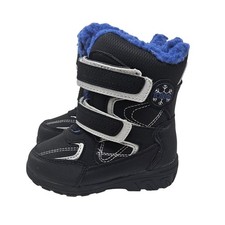 Totes Tayton Mid toddler boys' waterproof winter boots, Size 7 - Black/Blue.