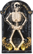 Halloween Decorations Animatronic Dancing Skeleton Built-In Tombstone with Music