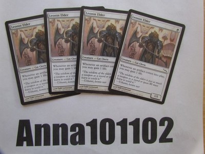 Leonin Elder x4 4x Mirrodin White COM Creature Cat Cleric gain life MTG