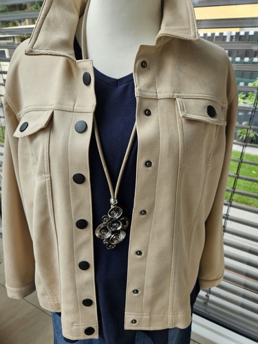 Ulla Popken "Jeansjacke" im Boxy Style, Größe 50/52, beige, neu mit Etikett - Bild 5 von 19
