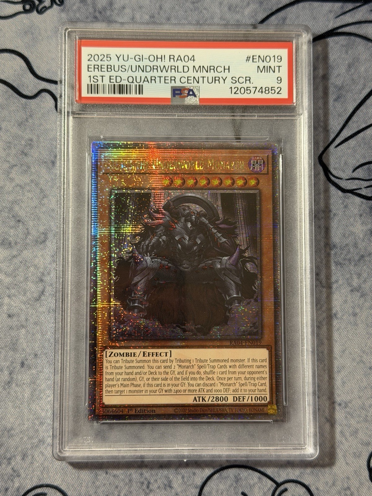Yu-Gi-Oh! Quarter Century Stampede RA04-EN019 Erebus Underworld Monarch PSA 9