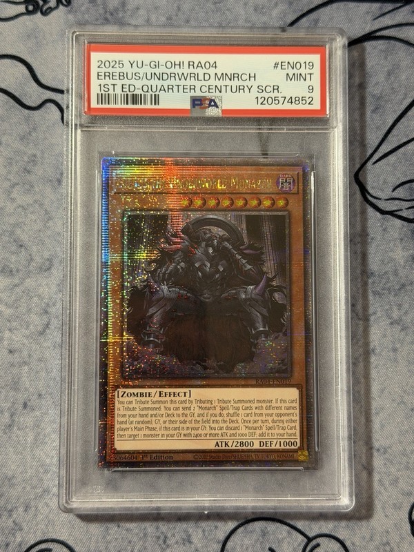 Yu-Gi-Oh! Quarter Century Stampede RA04-EN019 Erebus Underworld Monarch PSA 9