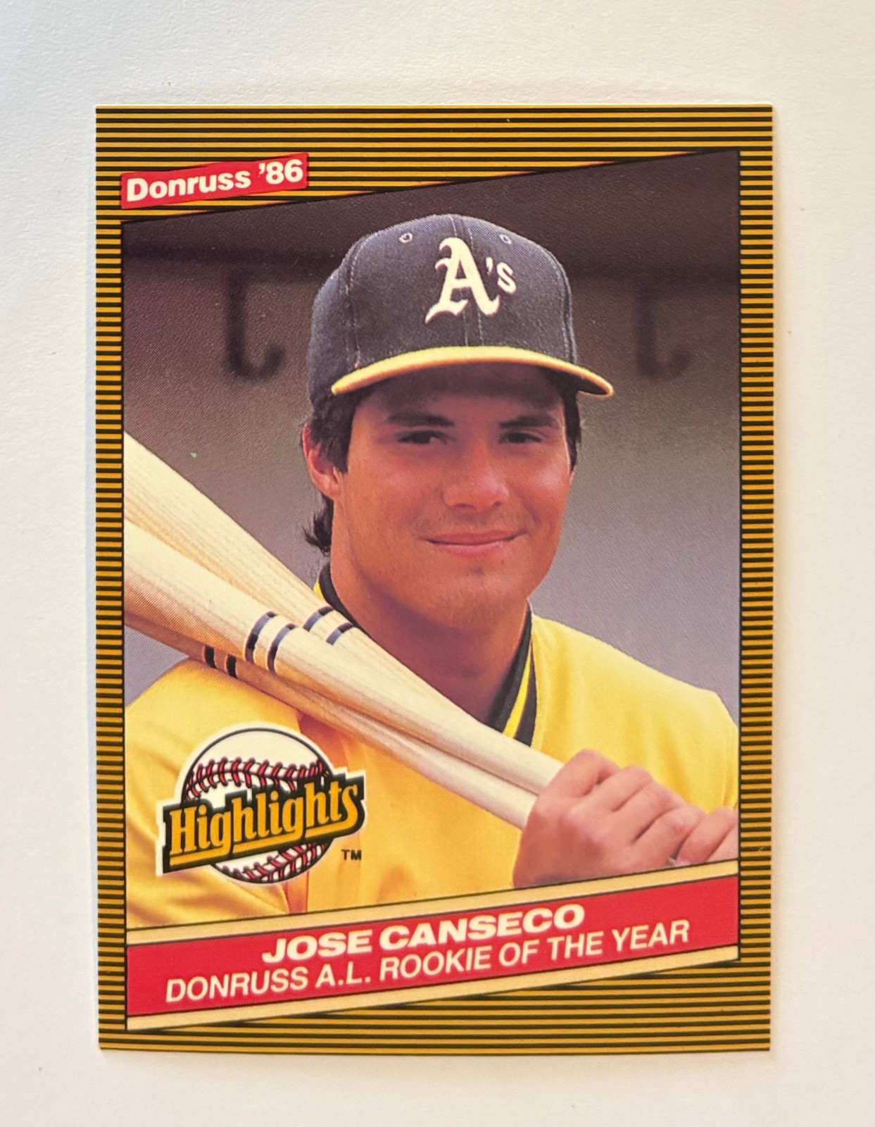1986 Donruss Highlights - Jose Canseco - #55 - Oakland Athletics - NrMt-Mt