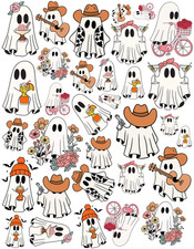 50 Ghost Vinyl Sticker Pack  18 Cute Halloween, in 3 Sizes  Waterproof Decal