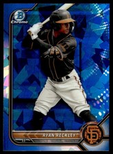 2022 Bowman Draft Chrome Sky Blue Refractor Ryan Reckley San Francisco Giants