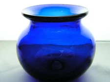 Handblown Leech Jar, Cobalt Blue, Rough Pontil, Bloodletting
