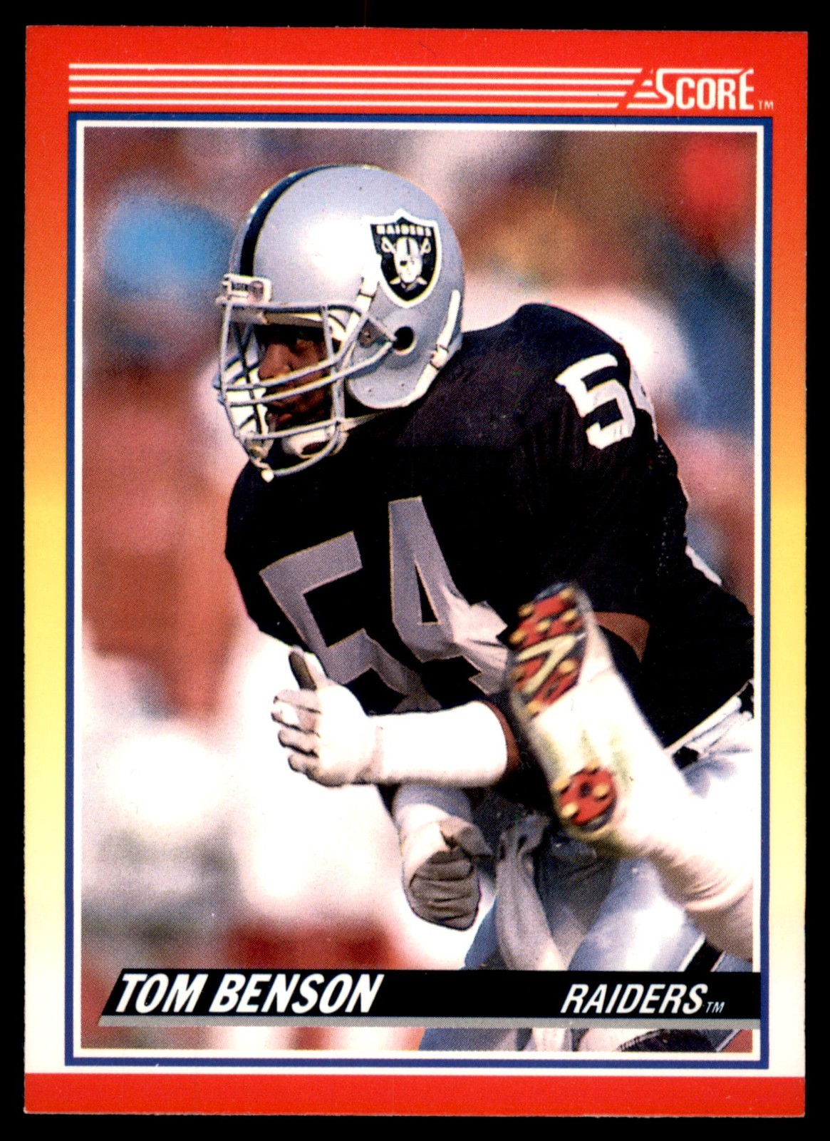 1990 Score Tom Benson #223 Los Angeles Raiders Rookie RC