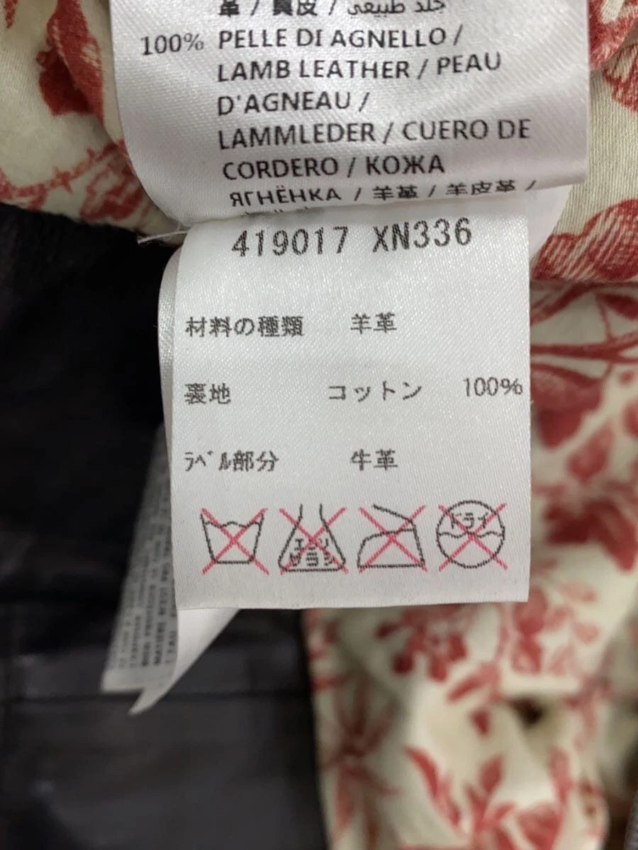 GUCCI giubbotto cavalieri doppio 36 pelle di capra nero tinta unita 419017XN 336