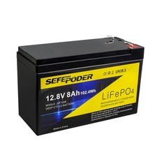 12V 8Ah LiFePO4 Lithium Deep Cycle Battery, 2000 Cycles Rechargeable Battery...