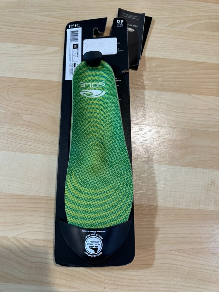 SOLE Active Medium with Met Pad Insoles, Men’s Size 9 Women 11, Full Size New