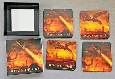 Reign of Fire   Untersetzer Set 4 Stück Game Film Merchandise | Fantasy/Dragon