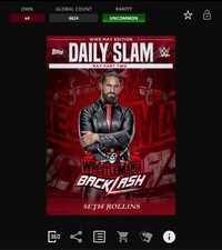 DIGITAL Topps WWE DAILY SLAM 21 - MAY WRESTLEMANIA BACKLASH Red - SETH ROLLINS