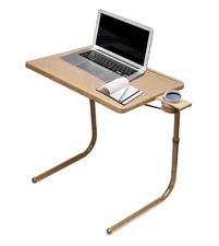 Table Mate II Folding TV Snack Tray Table Portable Laptop Stand Adjustable Cup 