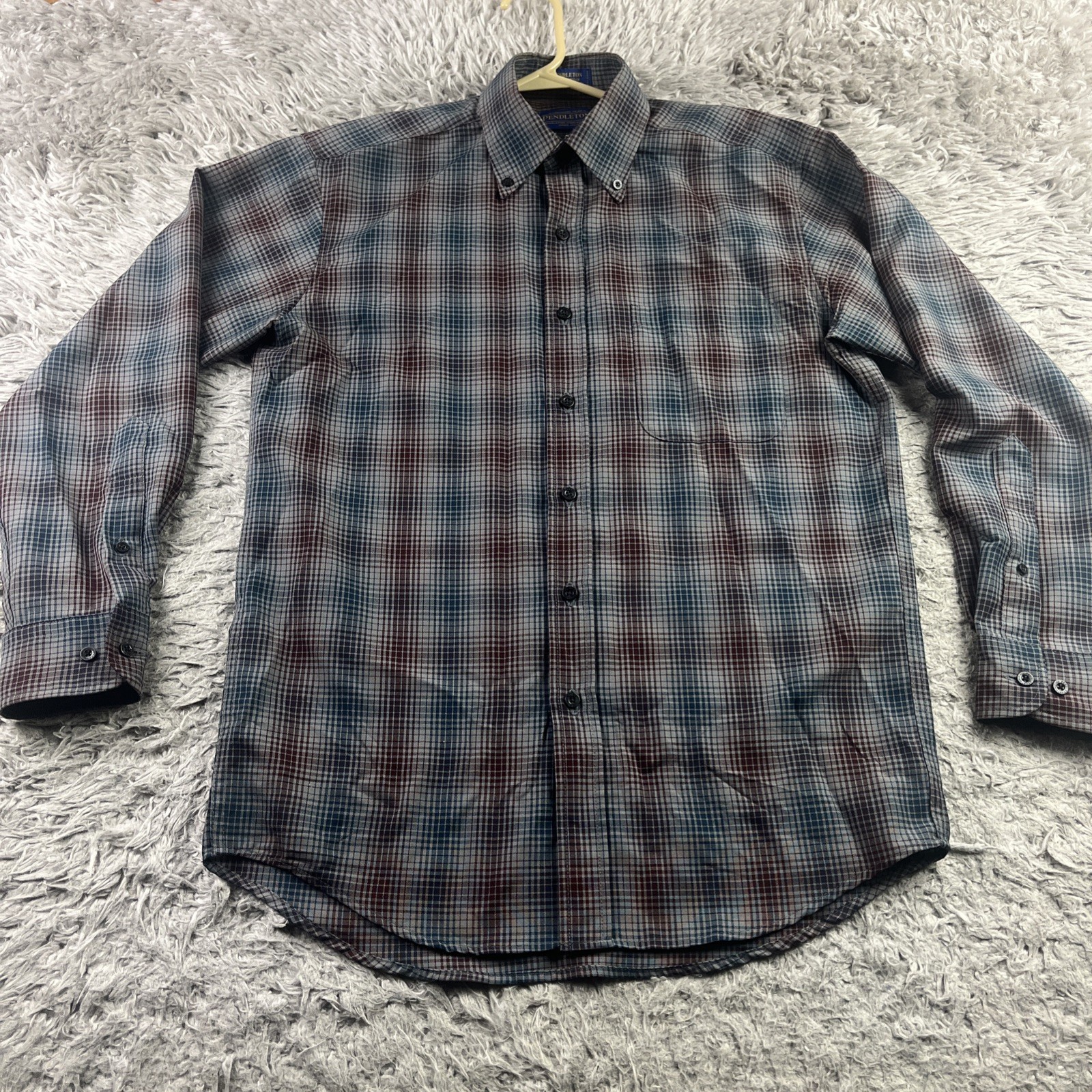 Pendleton 100% Worsted Wool Button Down Shirt Sir… - image 1