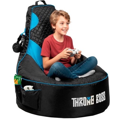 Gaming Bean Bag Chair Cover for Kids with High Back, Blue   Gamer Chair for K...
