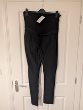 (743) RRP 69.99 Noppies Studio Hensen Maternity Trousers Black Large L Over Bump