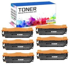 6 PACK - BLACK CE410A Toner for HP 305A LaserJet Pro 400 Color MFP M475dw M451dw