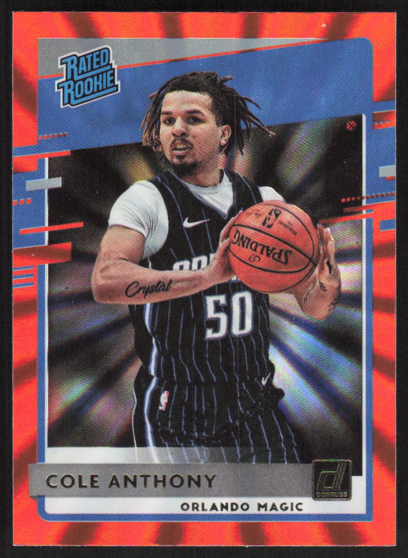 2020-21 Donruss #208 Cole Anthony Holo Orange Laser Rookie