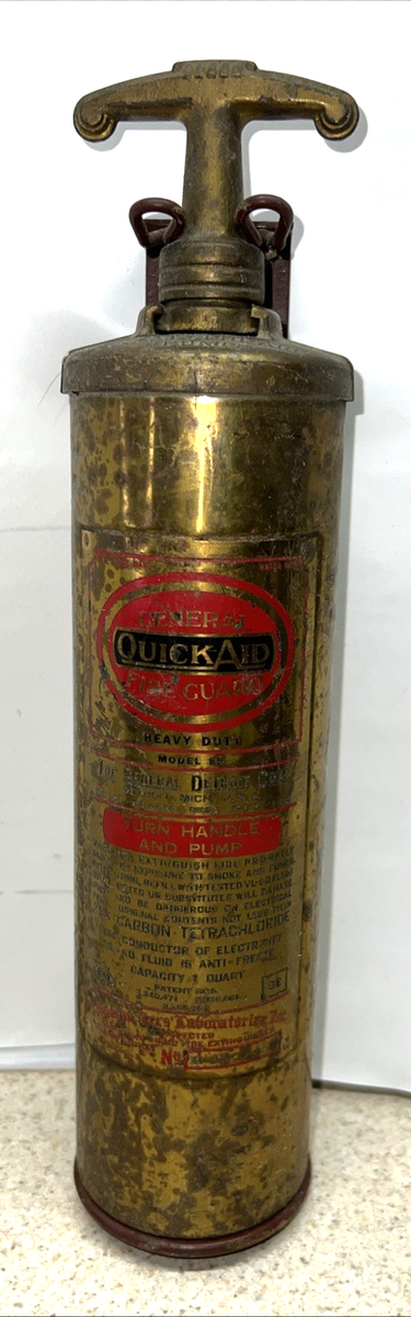 General Quick Aid Fire Guard Model 85 Brass Fire Extinguisher w