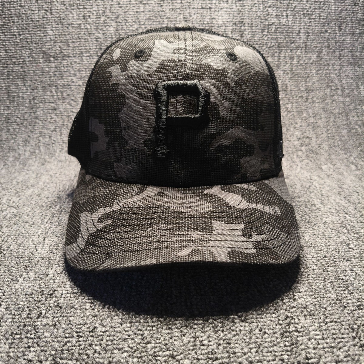 '47 Brand Pittsburgh Pirates Trucker Snapback Black Camo Mesh Back Hat OS