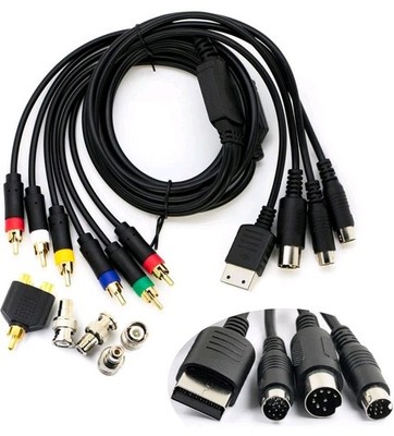 whiteeeen 4 in 1 RGB Sync Video Audio RCA Cable for Sega Mega Drive MD1 MD2...