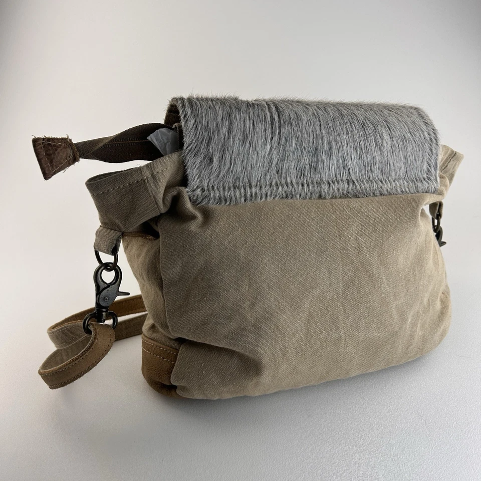 Bolso Myra Factual de Lona Reciclado Cuero Hairon Bolso Mensajero de Hombro Estilo Foto 2 de 4
