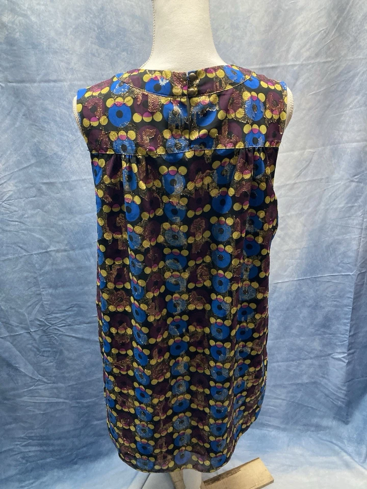 Vestido Vaina Estilo Retro Negro Mod Patrón Anna Sui Target Talla 13 Sin Mangas Foto 4 de 4