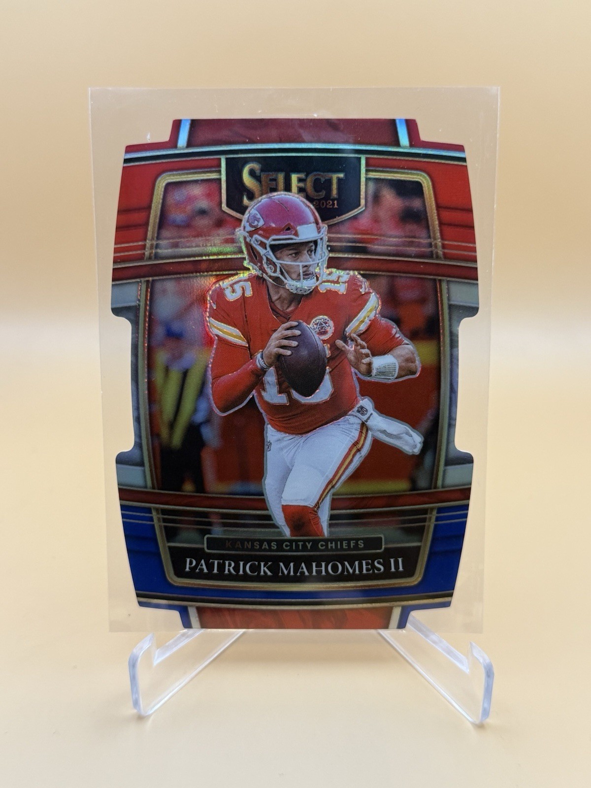 2021 Panini Select - Concourse Patrick Mahomes II #2 Red & Blue Prizm Die-Cut