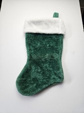 Christmas Plush Stocking Green and White Holi...
