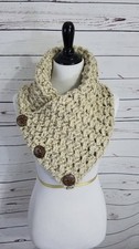Cutes by Ann Etsy Women's Button-Up Cowl - Crochet Triangle Scarf - NWT