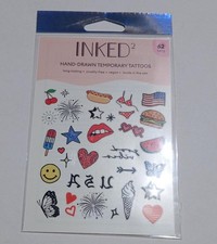 Inked2 - Hand Draw Temporary Tattoos - Summer, July 4th - 5-Pack