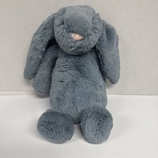 Jellycat Dusky Blue Bunny Plush Bashful Medium Retired London Stuffed toy 12  