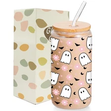 Lamyba Boo Basket Stuffers for Women Adults Teens Girls - 16oz Cute Pink Ghos...