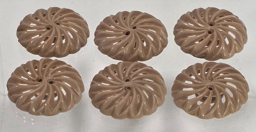 (6) Antik Beige Zelluloid Wirbel Spirale Design Pinwheel Knopf Set - Bild 2 von 4