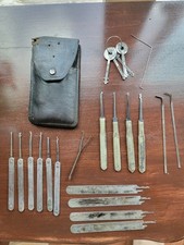 Vintage Locksmith-Pick-Tools And Case 20 Piec...