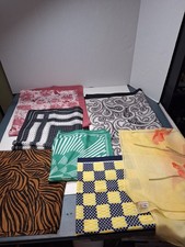 Vintage Assorted Scarf Lot, 7 , Made In Italy, Multicolored, Polyester