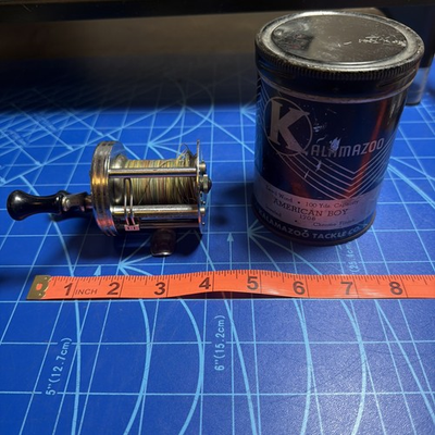 #ad Kalamazoo American Boy 1706 Model B Level Wind Reel With Original Can $80.00