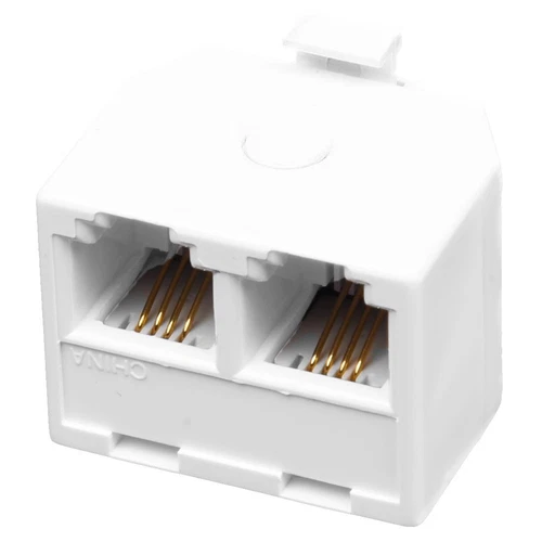 1X(2-Way 6P4C RJ11 Modular Phone Telephone Wall Adapter and Splitter for6701