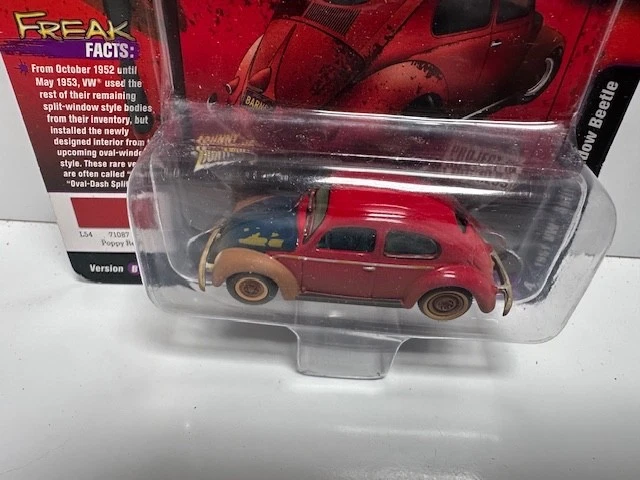 Johnny Lightning Strada Freaks 1951 VW Spacco Windows Beetle Poppy Rosso 1/64 ( - Immagine 2 di 3
