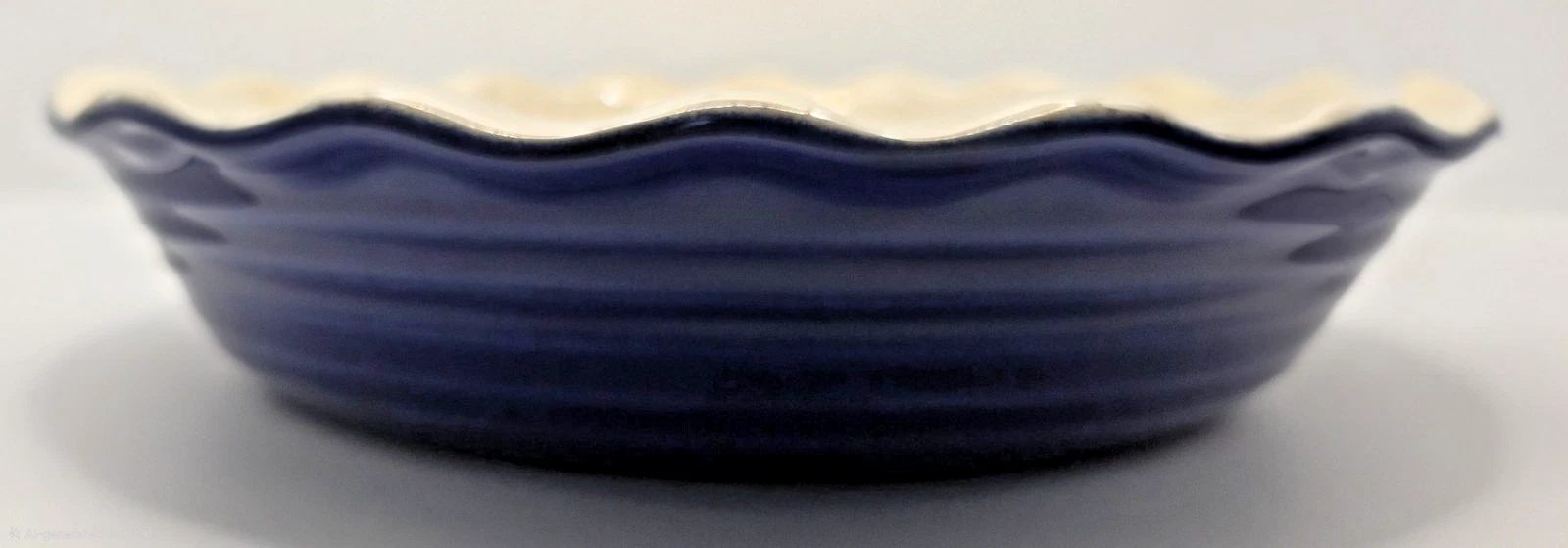 Emile Henry France 10” Pie Plate Baking Dish Cobalt Blue Fluted Edge