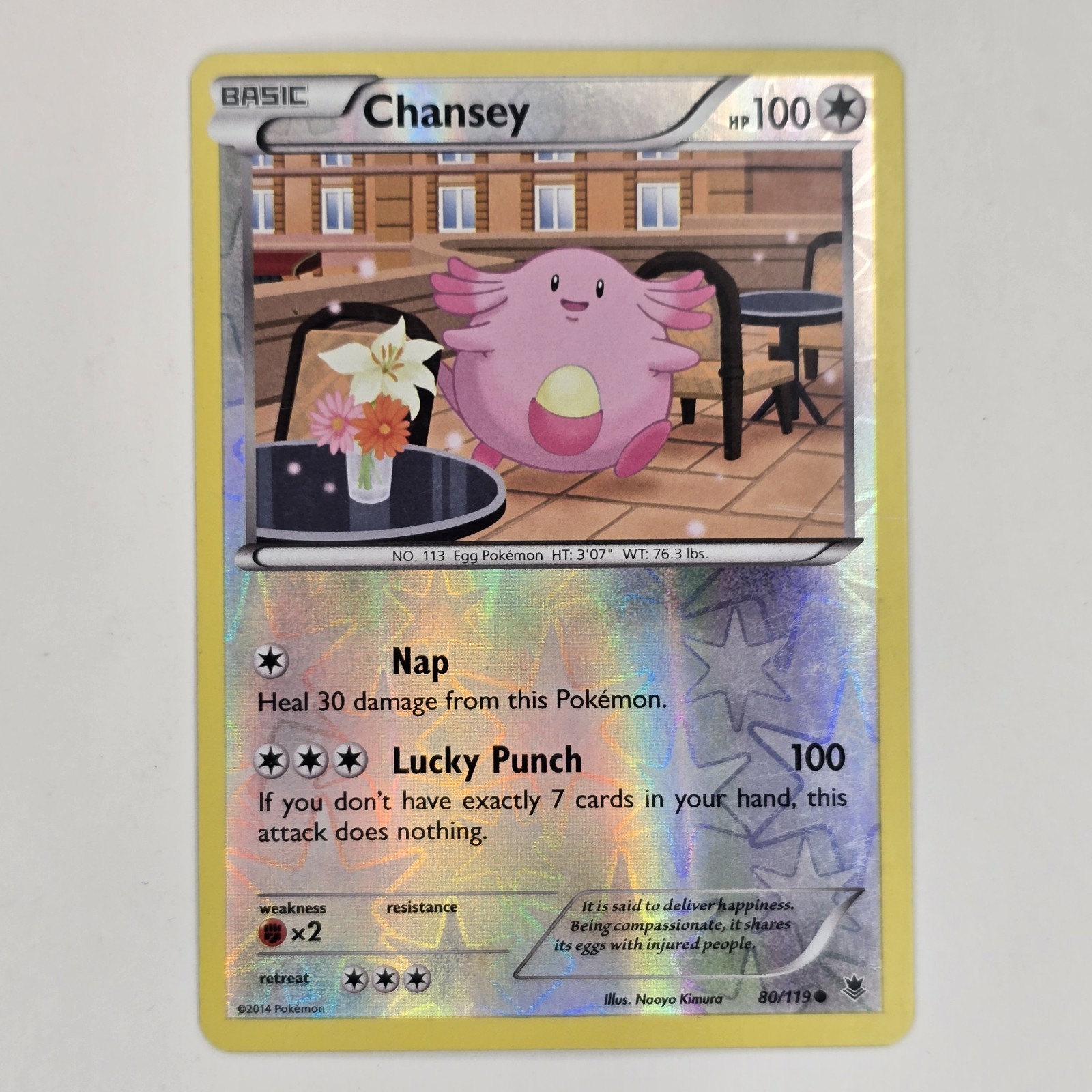 Chansey 80/119 Reverse Holo Common XY Phantom Forces NM Pokémon