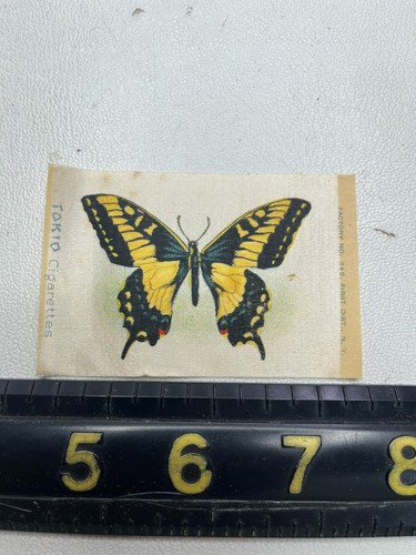 VINTAGE c 1910s SWALLOWTAIL BUTTERFLY Tokio Cigarettes Tobacco Silk Patch T225