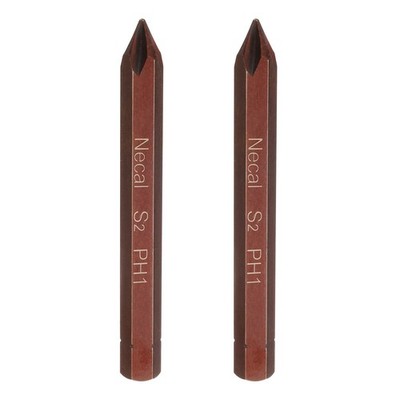 2pcs PH1 Magnetic Phillips Screwdriver Bit 5/16'' Hex Shank 80mm Length S2, Red