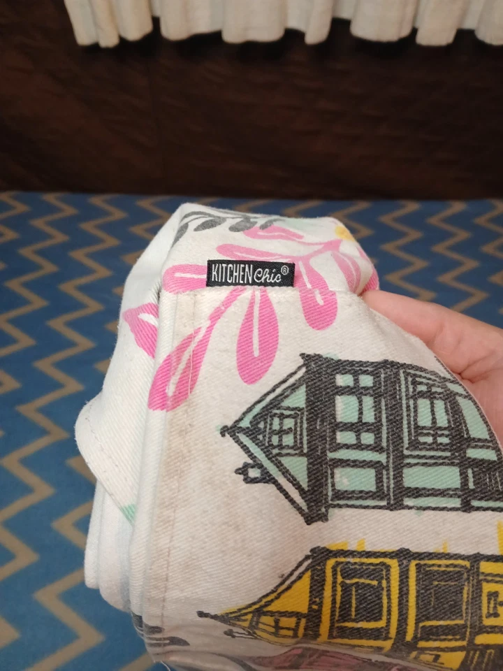 San Francisco Hippy Art Canvas Apron with Pockets Vintage Golden Gate Bridge 90s - Image 3 of 3