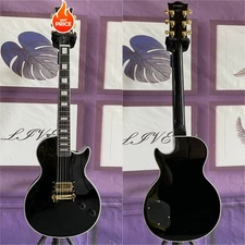 Black Beauty Electric Guitar 6 String Block Inlay White Binding Gold Hardware