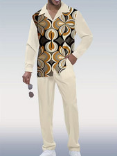 Men's Outfit 2 Piece Set Shirt Pants Suit PLUS SIZE BIG 5XL