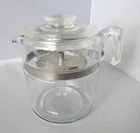 1960s Pyrex Flameware 7759 Glass Percolator Coffee Pot Complete 9 Cup Blue Tint