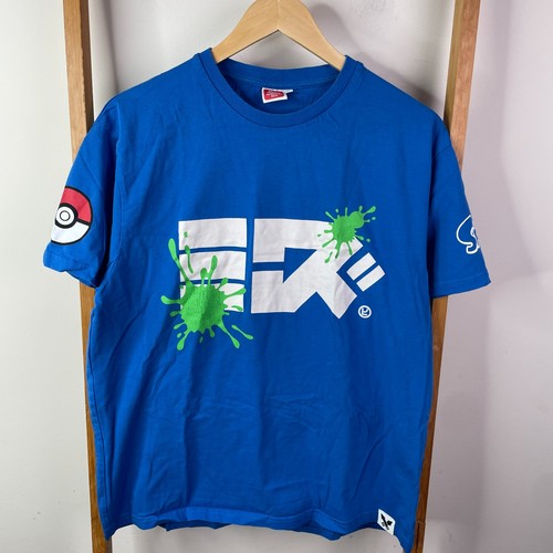 My Nintendo Store Shirt Mens Large Blue Splatoon x Pokémon Splatfest Team Water