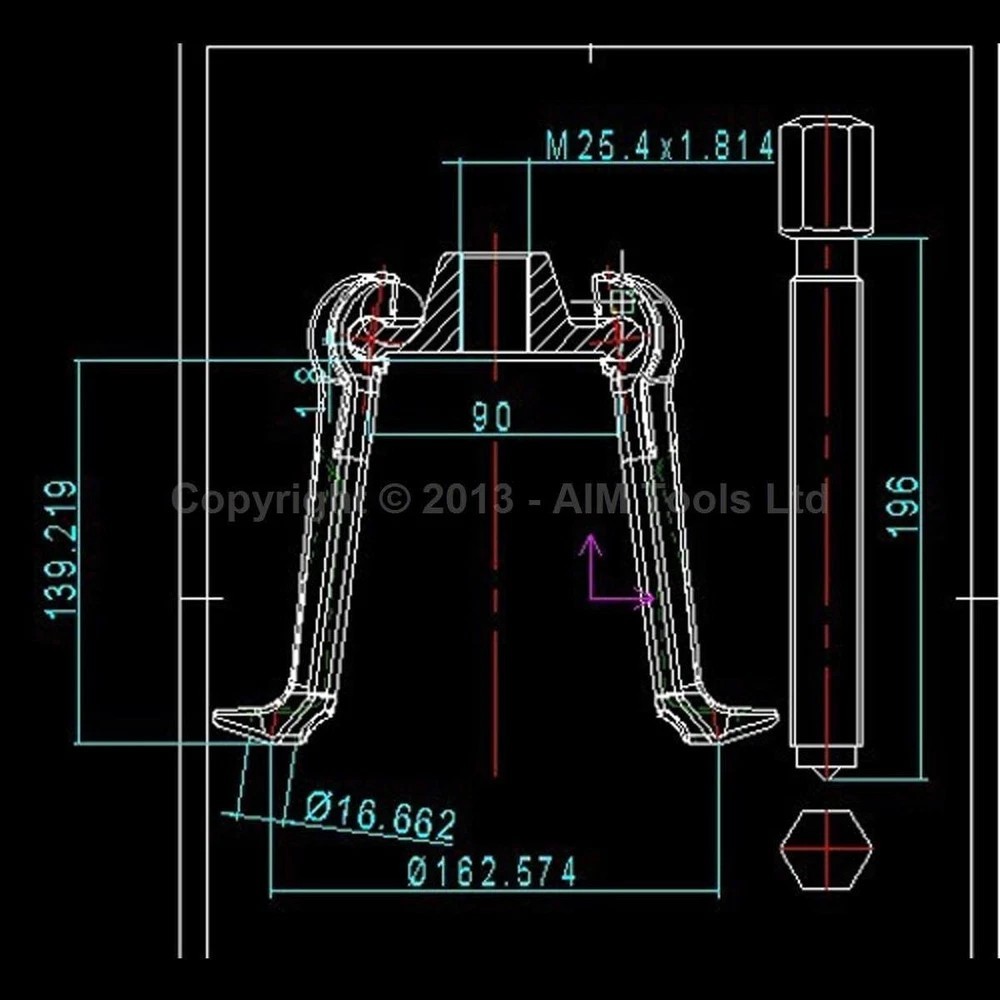 450741 Heavy Duty Universal Car Wheel Hub Puller Rear Brake Drum Remover Tool