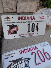 2003 Indiana Indy 500 Pace Car License Plate Official Truck Chevy #104 IMS GM